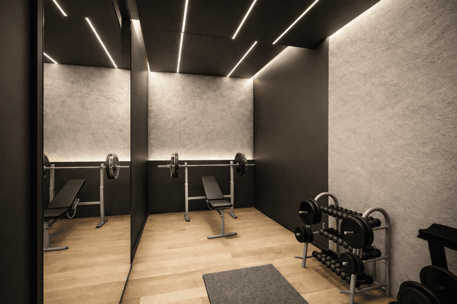 Espace studio de musique avec isolation acoustique et mobilier de travail