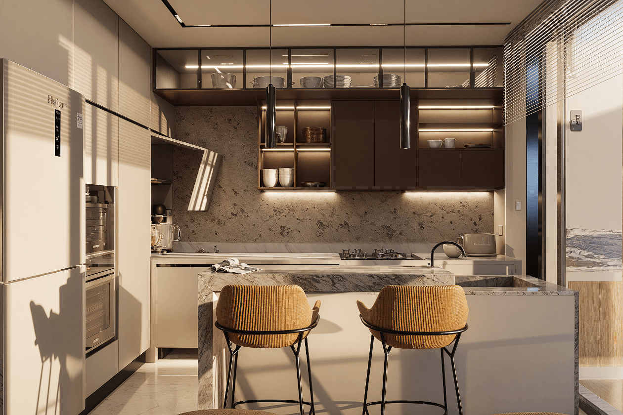 Cuisine contemporaine conçu par MountWork